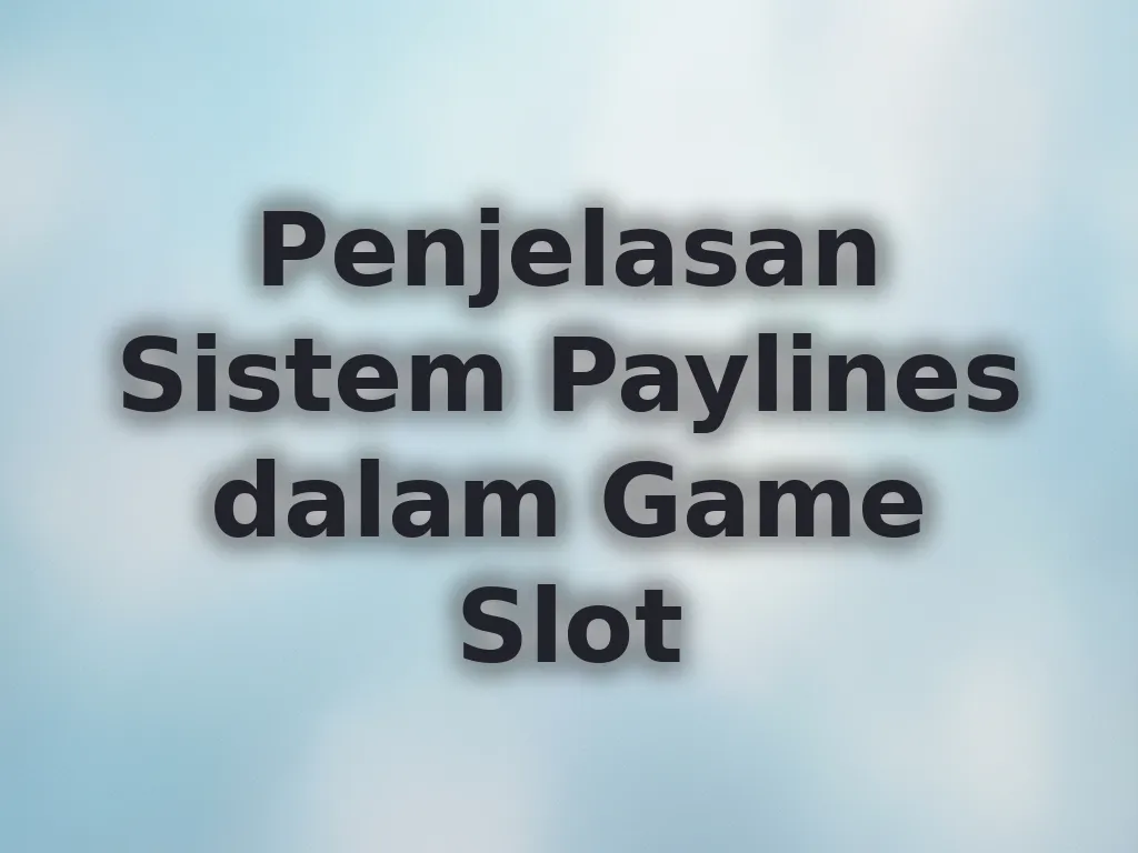 Penjelasan Sistem Paylines dalam Game Slot